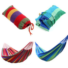 Load image into Gallery viewer, Portable Hammock Outdoor Hammock Garden Sports Home Travel Camping Swing Canvas Stripe Hang Bed Hammock Red, Blue 190 x 80cm